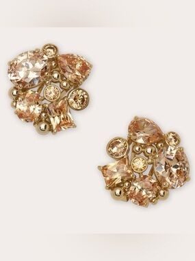 Ramy Brook Lizzy Gemstone Stud Earrings Champagne Gemstones in Brass